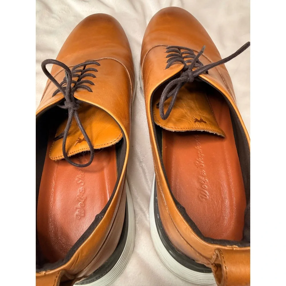 Wolf & Shepherd Crossover Oxford Mens Honey Brown Leather Hybrid Dress Shoes 11